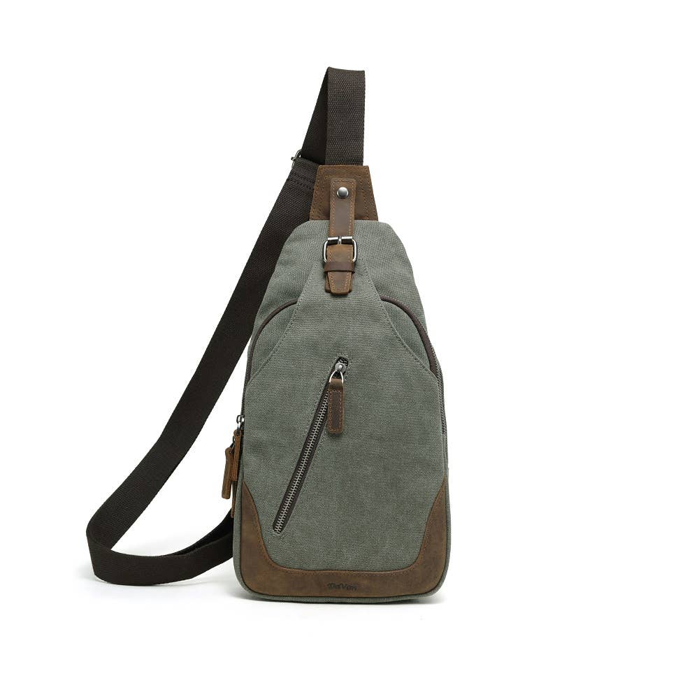Canvas Sling Bag, Green