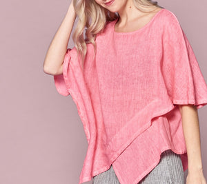 Andie  Linen Layered Poncho