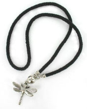 Load image into Gallery viewer, Long Dragonfly Necklace, Black