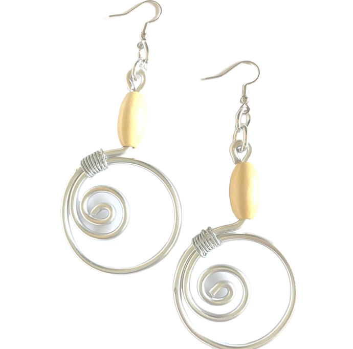 WN ACB30S Hand Made Aluminium wire swirl silver