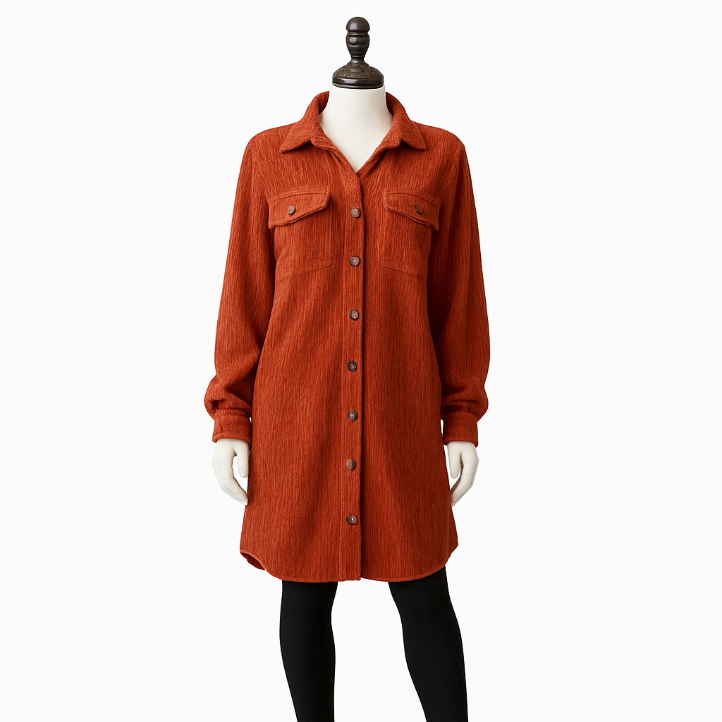 Paulina Corduroy Shirt Dress/Duster
