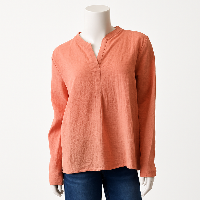 Michelle Front Pleat Top, Terracotta