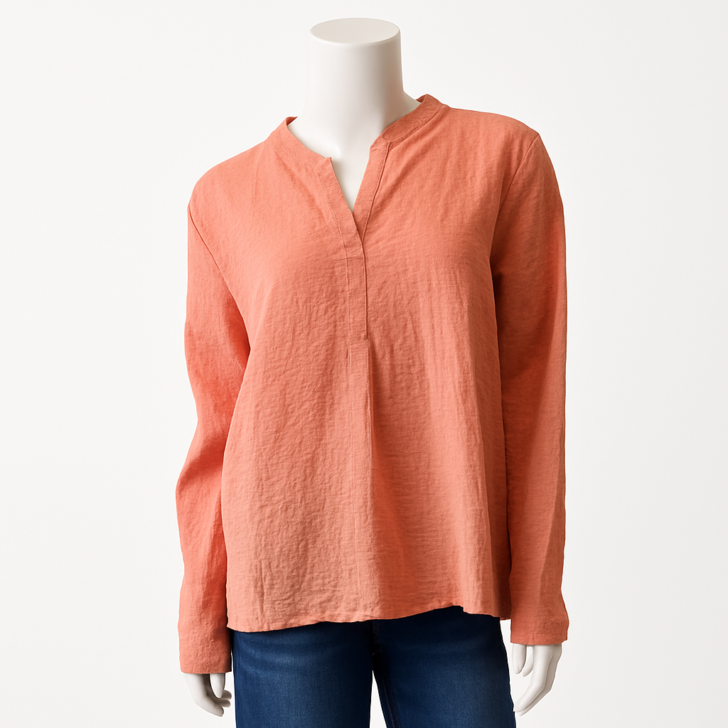 Michelle Front Pleat Top, Terracotta