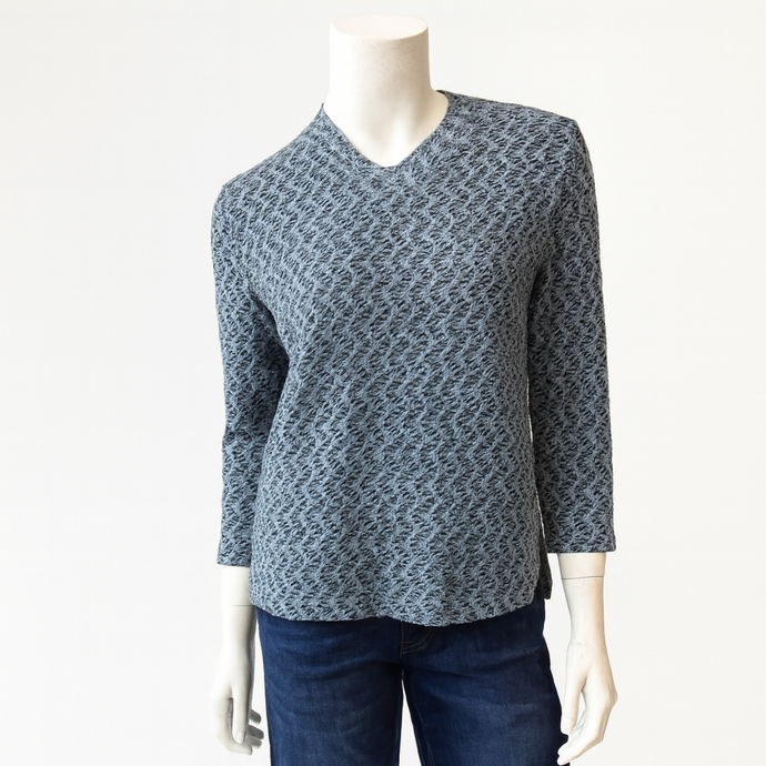 Textured Kiki Wrap Neck Top, Peacock