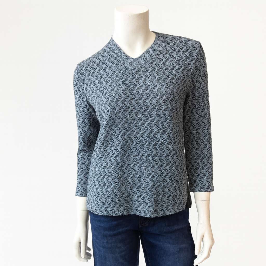 Textured Kiki Wrap Neck Top, Peacock