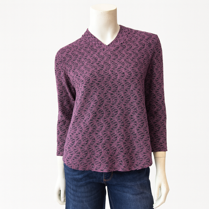 Textureed Kiki Wrap Neck Top, Cinnabar