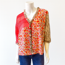 Load image into Gallery viewer, Recycled Silk: Raina Ruffle Front Top M/L