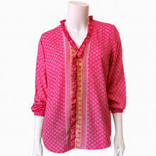 Load image into Gallery viewer, Recycled Silk Raina Ruffle Front Top, S/M