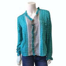 Load image into Gallery viewer, Recycled Silk Raina Ruffle Front Top, S/M