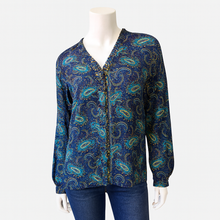 Load image into Gallery viewer, Recycled Silk: Raina Ruffle Front Top :L/XL