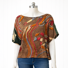 Load image into Gallery viewer, Lucie  Recycled Sari Silk Boxy Top