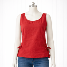 Load image into Gallery viewer, Audrey Linen Top with Side Ties