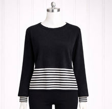 Load image into Gallery viewer, LUCY: Cashmere Cropped, Crew Neck in Black