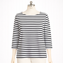 Load image into Gallery viewer, Bethany 3/4 Sleeve Top with Black Stripe