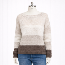 Load image into Gallery viewer, Loose Knit Sweater: Beige/Brown