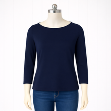 Load image into Gallery viewer, Leslie Velvet Easy Top: Dark Blue