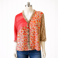 Load image into Gallery viewer, Recycled Silk: Raina Ruffle Front Top M/L