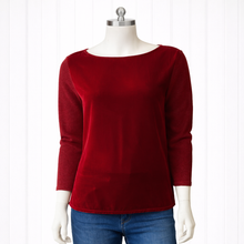 Load image into Gallery viewer, Leslie Velvet Easy Top: Scarlet