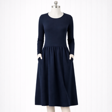 Load image into Gallery viewer, Kinsley Ribbed Bamboo Long Sleeve Dress, Ink
