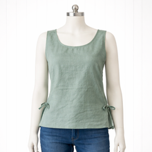 Load image into Gallery viewer, Audrey Linen Top with Side Ties