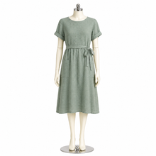 Load image into Gallery viewer, Chantal Linen Dress: Khaki