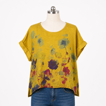 Load image into Gallery viewer, Collins Top  with flowers,  MUSTARD