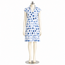 Load image into Gallery viewer, Trixie Linen Dress White/Blue