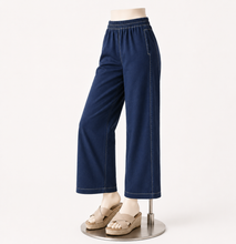Load image into Gallery viewer, Tillie Seamed Linen Pant, Denim