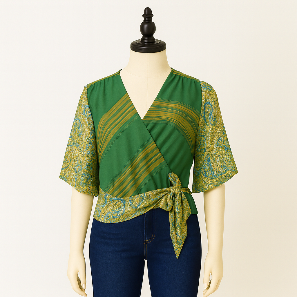 Recycled Silk: Winnie Wrap Top - M/L
