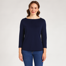 Load image into Gallery viewer, Leslie Velvet Easy Top: Dark Blue