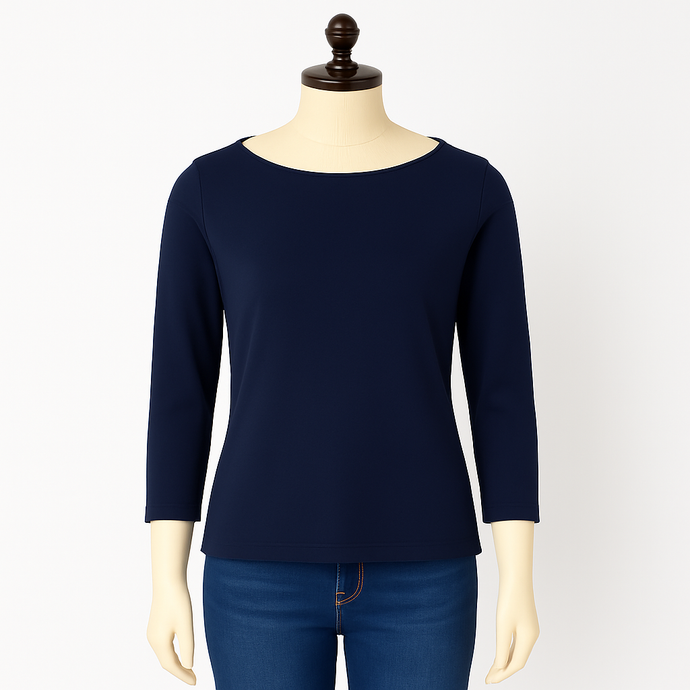 Leslie Velvet Easy Top: Dark Blue