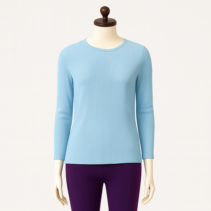 Lilly Thermal Tee: Pale Blue