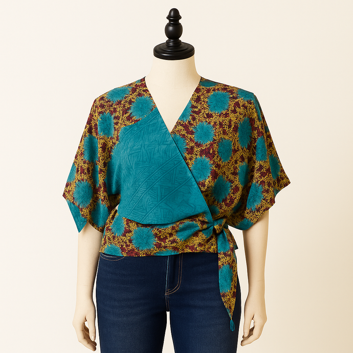 Recycled Silk: Winnie Wrap Top - M/L
