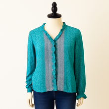 Load image into Gallery viewer, Recycled Silk Raina Ruffle Front Top, S/M