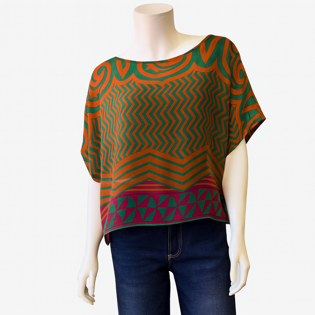 Upcycled Silk: Eileen Boxy Top