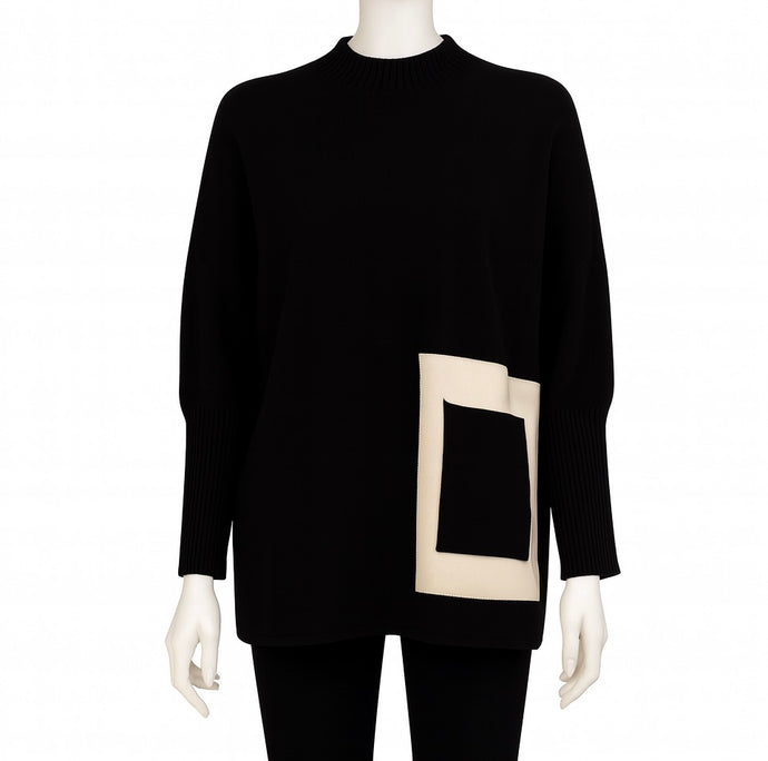 Martie One Size Boxy Sweater: Black