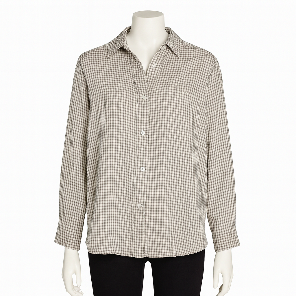 Samantha Linen Shirt, Black/Beige