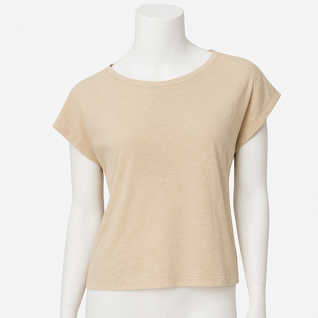 Jane Boxy Top; Cashew