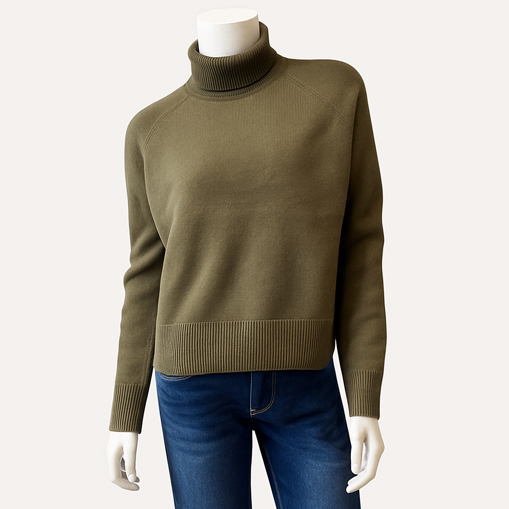 Sandrella Turtleneck Sweater, Olive