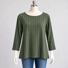 Load image into Gallery viewer, 3/4 Sleeve Tencel Boatneck Top