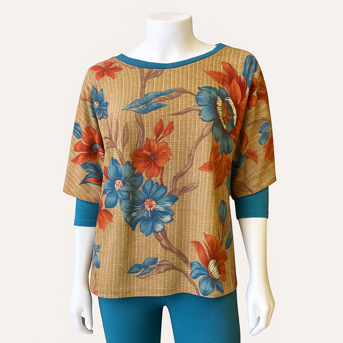 Recycled Silk: Amelia Pure Silk Side Slit Top, One Size