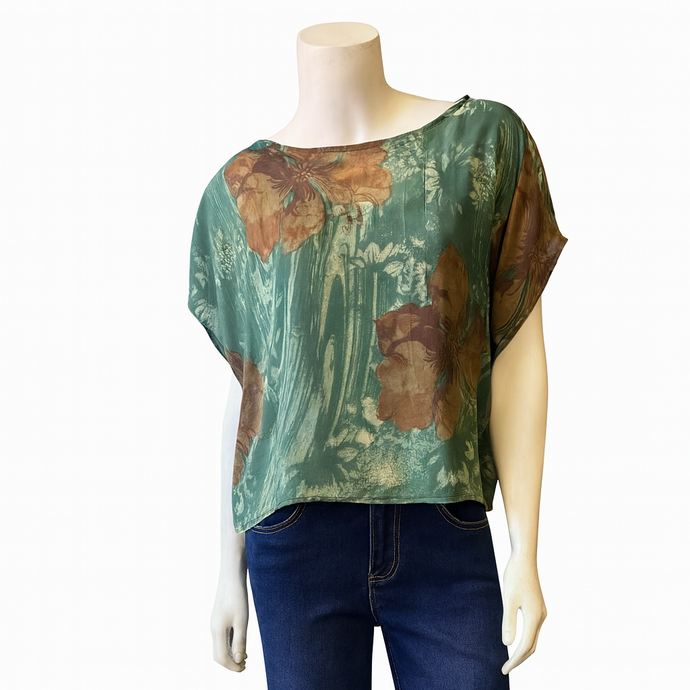 Estelle Pure Silk Boxy Top: