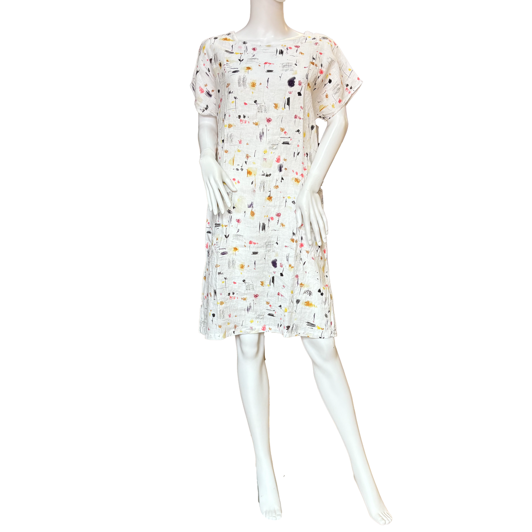 Francie Drop Shoulder Shift: White