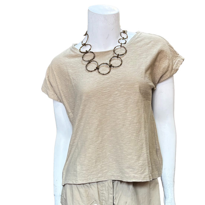 Jane Boxy Top; Cashew