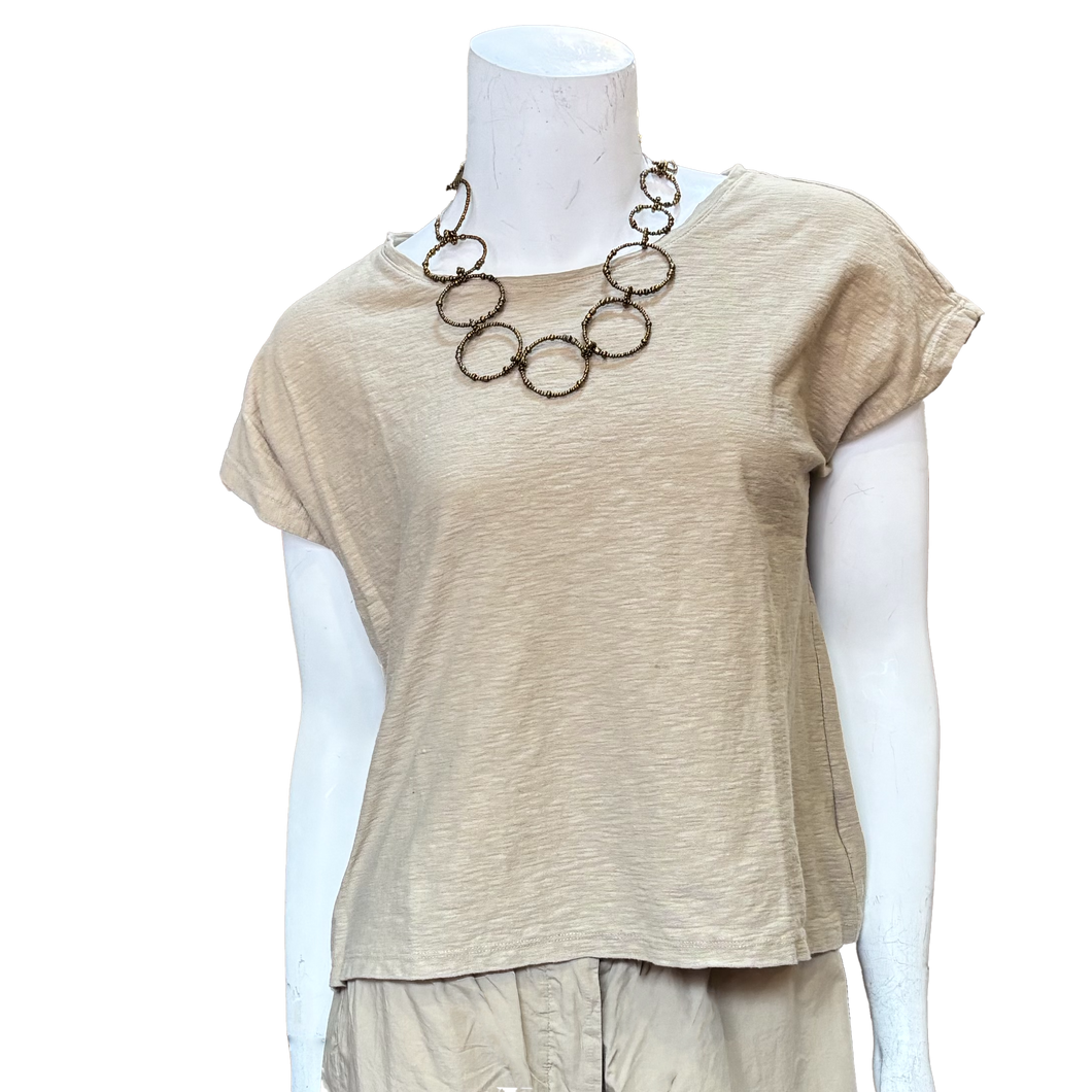 Jane Boxy Top; Cashew