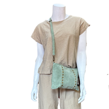 Load image into Gallery viewer, Celia Small Suede Shoulder Bag: Apple