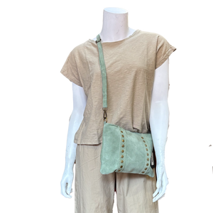 Celia Small Suede Shoulder Bag: Apple