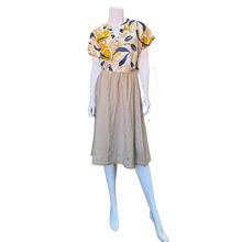 Load image into Gallery viewer, Serena Short Sleeve Linen Shirt  Beige/yellow/blue