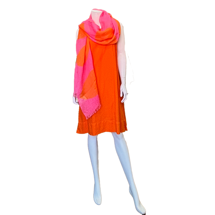 Amanda Pinhole Shift with pockets Tangerine
