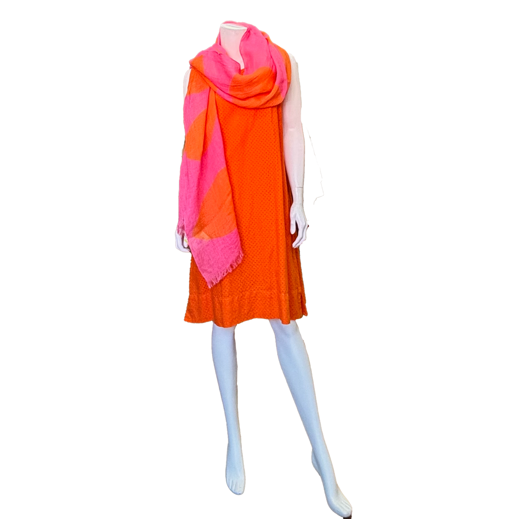 Amanda Pinhole Shift with pockets Tangerine